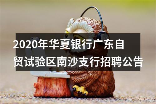 2020年华夏银行广东自贸试验区南沙支行招聘公告 图片