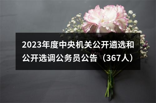 2023年度中央机关公开遴选和公开选调公务员公告（367人） 图片