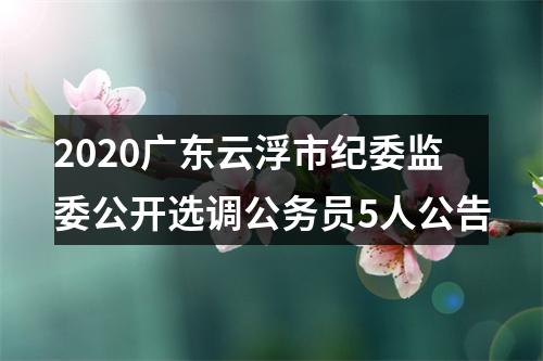 2020广东云浮市纪委监委公开选调公务员5人公告 图片
