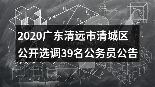 2020广东清远市清城区公开选调39名公务员公告 图片