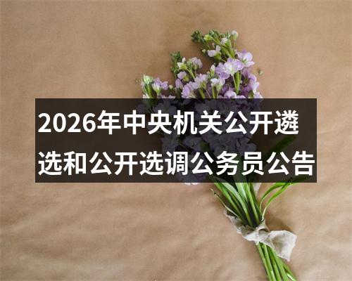 2026年中央机关公开遴选和公开选调公务员公告 图片
