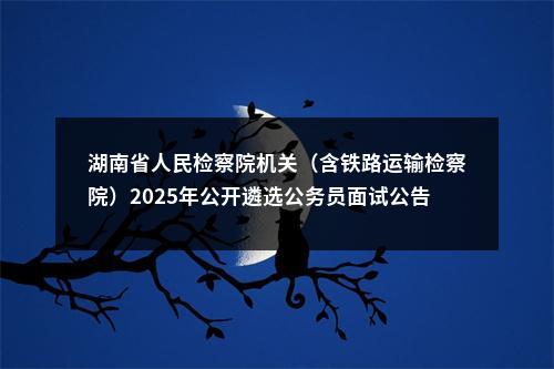 湖南省人民检察院机关（含铁路运输检察院）2025年公开遴选公务员面试公告 图片