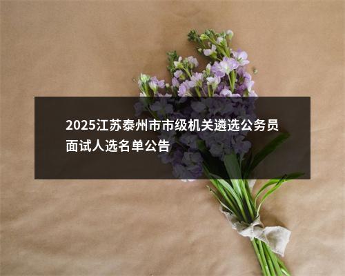 2025江苏泰州市市级机关遴选公务员面试人选名单公告                进入阅读模式 图片