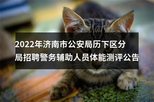 2022年济南市公安局历下区分局招聘警务辅助人员体能测评公告 图片