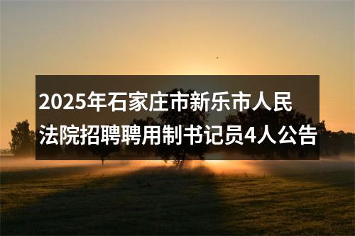 2025年石家庄市新乐市人民法院招聘聘用制书记员4人公告 图片