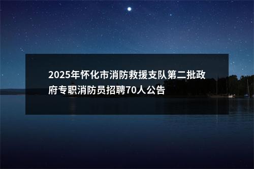 2025年怀化市消防救援支队第二批政府专职消防员招聘70人公告 图片
