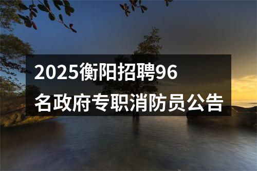 2025衡阳招聘96名政府专职消防员公告 图片