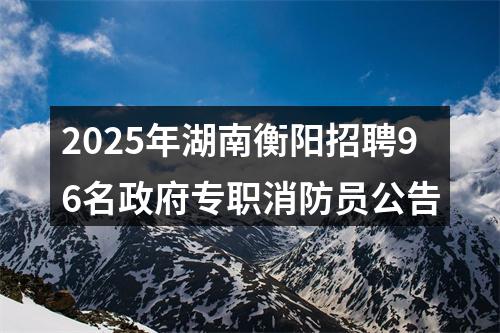 2025年湖南衡阳招聘96名政府专职消防员公告 图片
