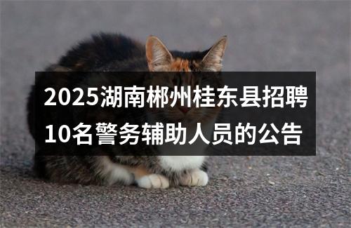 2025湖南郴州桂东县招聘10名警务辅助人员的公告 图片