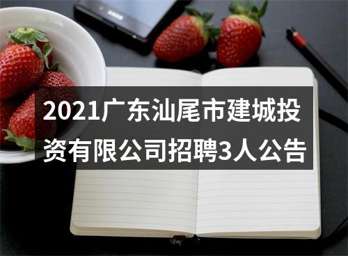 2021广东汕尾市建城投资有限公司招聘3人公告 图片