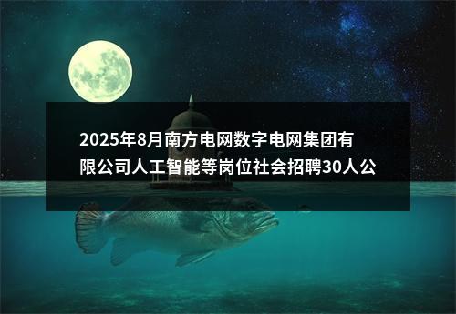 2025年8月南方电网数字电网集团有限公司人工智能等岗位社会招聘30人公告 图片