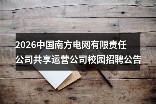 2026中国南方电网有限责任公司共享运营公司校园招聘公告 图片