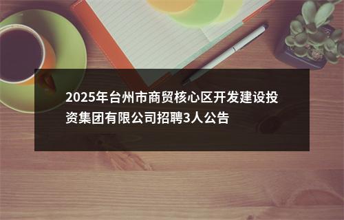 2025年台州市商贸核心区开发建设投资集团有限公司招聘3人公告 图片