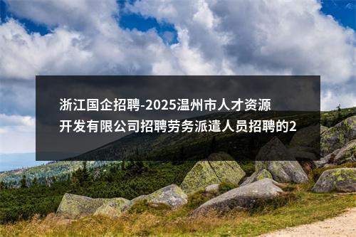 浙江国企招聘-2025温州市人才资源开发有限公司招聘劳务派遣人员招聘的21人公告 图片