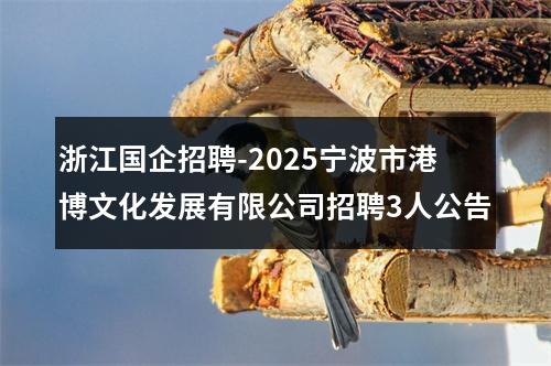 浙江国企招聘-2025宁波市港博文化发展有限公司招聘3人公告 图片