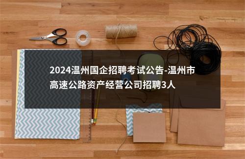 2024温州国企招聘考试公告-温州市高速公路资产经营公司招聘3人 图片