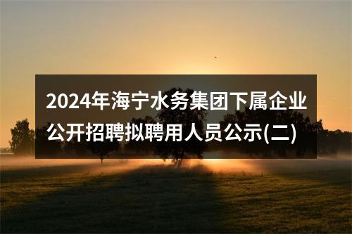2024年海宁水务集团下属企业公开招聘拟聘用人员公示(二) 图片