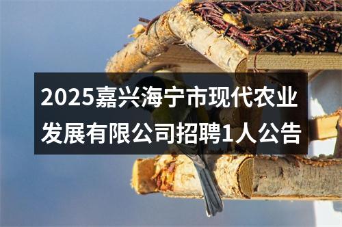 2025嘉兴海宁市现代农业发展有限公司招聘1人公告 图片