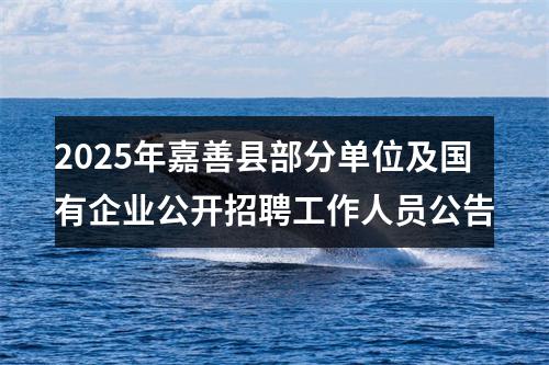 2025年嘉善县部分单位及国有企业公开招聘工作人员公告 图片