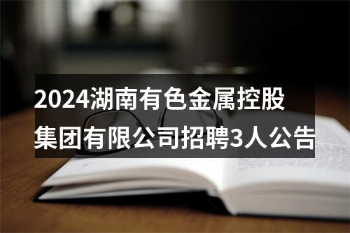 2024湖南有色金属控股集团有限公司招聘3人公告 图片