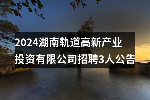 2024湖南轨道高新产业投资有限公司招聘3人公告 图片