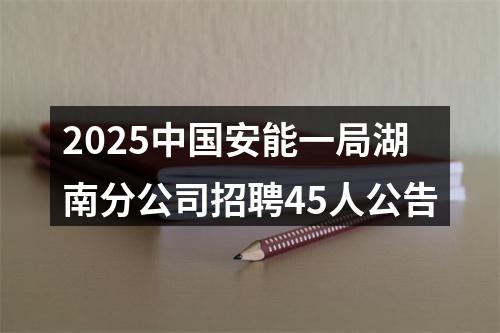 2025中国安能一局湖南分公司招聘45人公告 图片