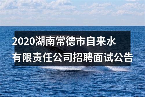 2020湖南常德市自来水有限责任公司招聘面试公告 图片