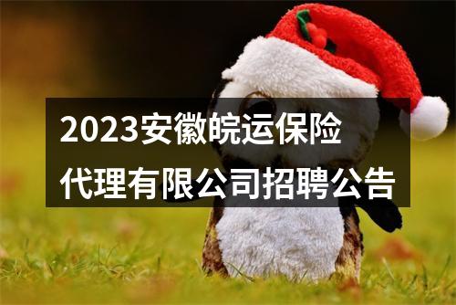 2023安徽皖运保险代理有限公司招聘公告 图片