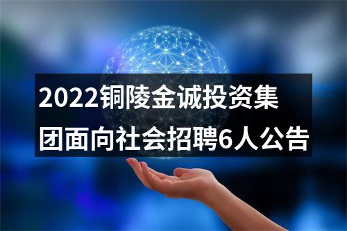 2022铜陵金诚投资集团面向社会招聘6人公告 图片
