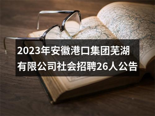 2023年安徽港口集团芜湖有限公司社会招聘26人公告 图片