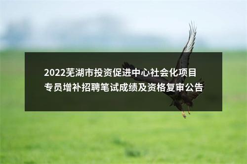 2022芜湖市投资促进中心社会化项目专员增补招聘笔试成绩及资格复审公告 图片