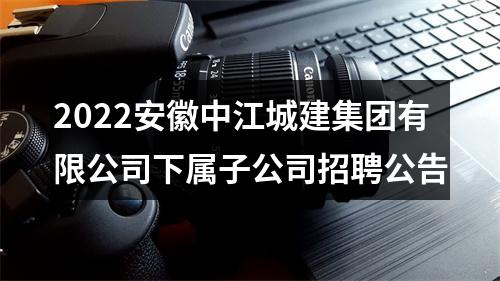 2022安徽中江城建集团有限公司下属子公司招聘公告 图片