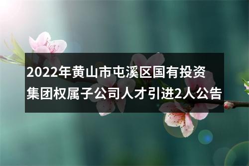 2022年黄山市屯溪区国有投资集团权属子公司人才引进2人公告 图片