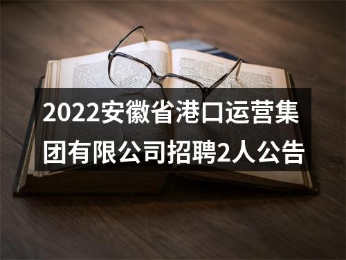 2022安徽省港口运营集团有限公司招聘2人公告 图片