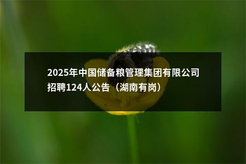 2025年中国储备粮管理集团有限公司招聘124人公告（湖南有岗） 图片