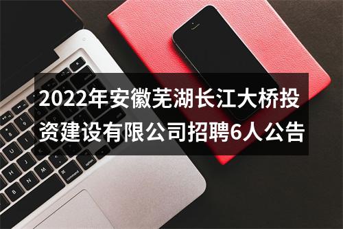 2022年安徽芜湖长江大桥投资建设有限公司招聘6人公告 图片