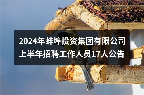 2024年蚌埠投资集团有限公司上半年招聘工作人员17人公告 图片