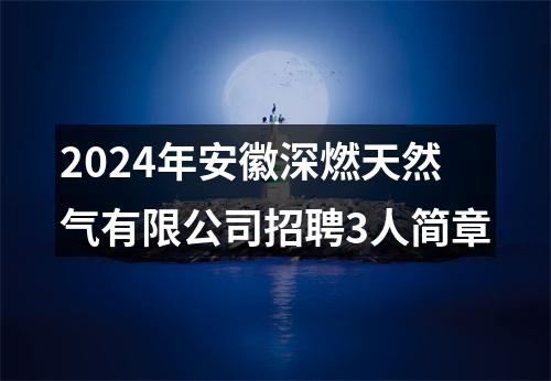 2024年安徽深燃天然气有限公司招聘3人简章 图片