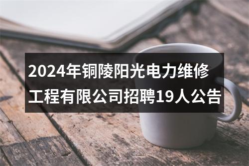 2024年铜陵阳光电力维修工程有限公司招聘19人公告 图片