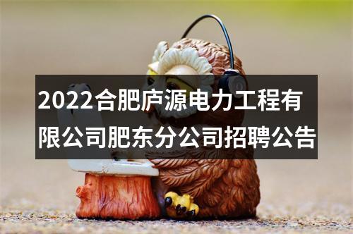 2022合肥庐源电力工程有限公司肥东分公司招聘公告 图片