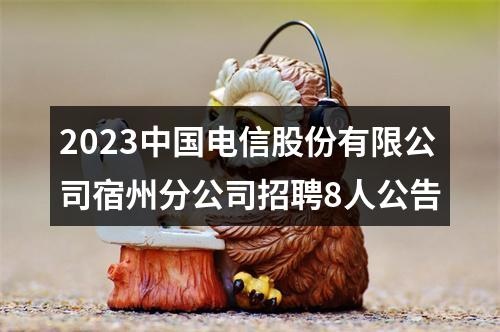 2023中国电信股份有限公司宿州分公司招聘8人公告 图片