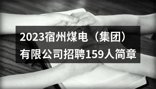 2023宿州煤电（集团）有限公司招聘159人简章 图片