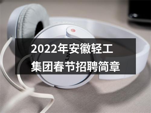 2022年安徽轻工集团春节招聘简章 图片