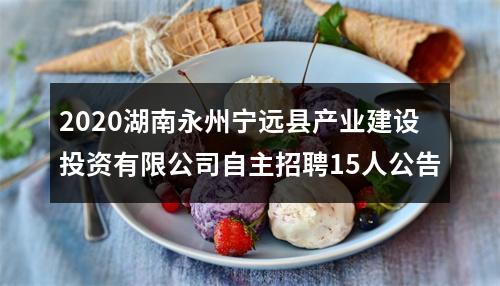 2020湖南永州宁远县产业建设投资有限公司自主招聘15人公告 图片