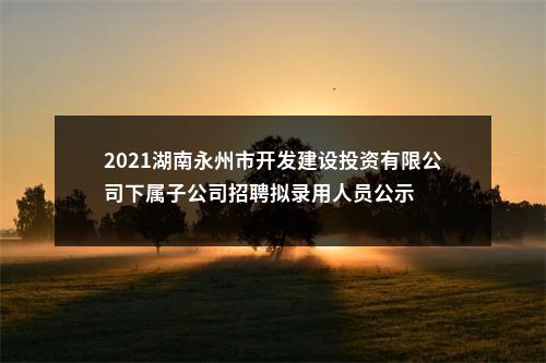 2021湖南永州市开发建设投资有限公司下属子公司招聘拟录用人员公示 图片