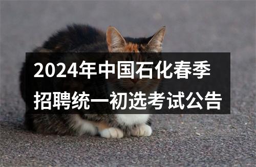2024年中国石化春季招聘统一初选考试公告 图片