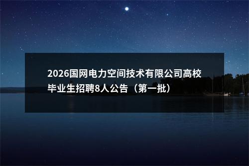 2026国网电力空间技术有限公司高校毕业生招聘8人公告（第一批） 图片