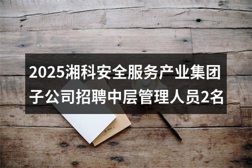 2025湘科安全服务产业集团子公司招聘中层管理人员2名 图片