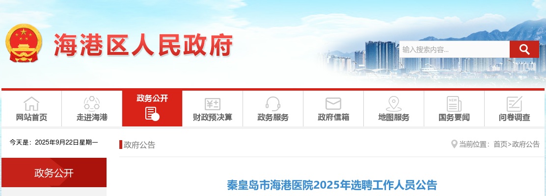 2025年河北秦皇岛市海港医院选聘工作人员104名公告 图片