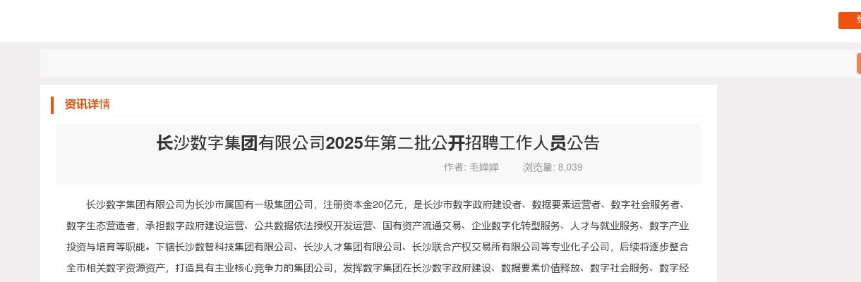 2025年湖南长沙数字集团有限公司第二批招聘22人公告 图片